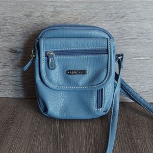 MultiSac Everest Vegan Leather Mini Crossbody Handbag One Size Blue EUC